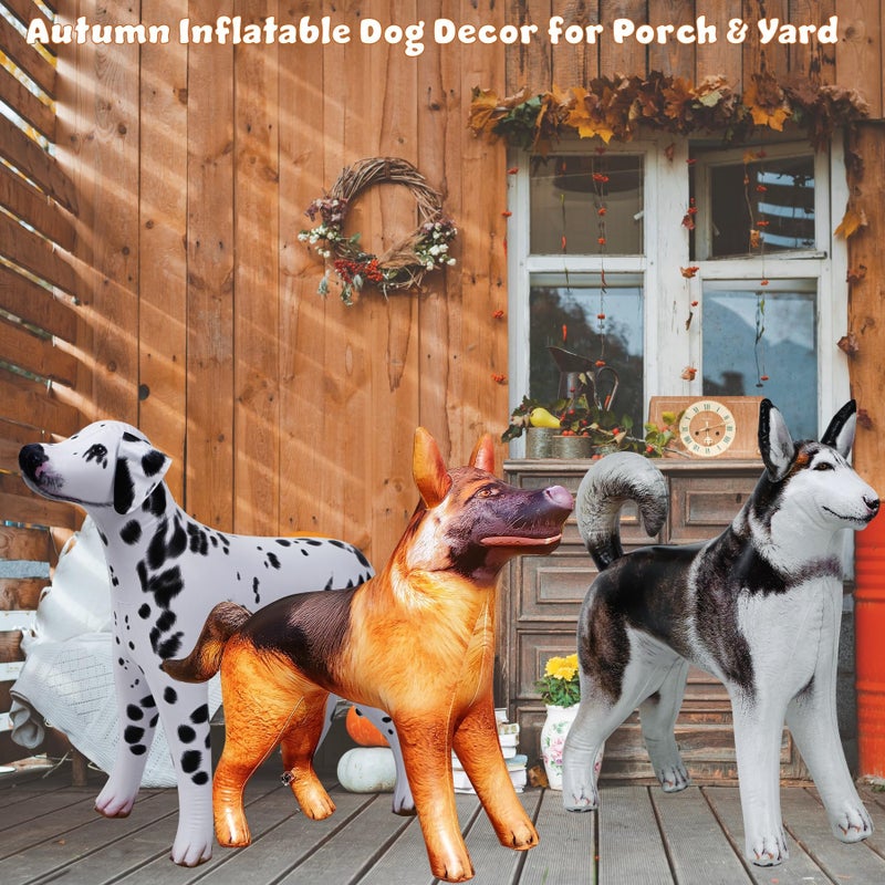 Jet Creations Dog Inflatable 3-Pack â€“ Husky, Dalmatian & German Shepherd (30" Tall) â€“ Halloween & Fall Decorations for Home, Office, Birthday Parties, Photo Props, Toys for Ages 3+ - Image 2